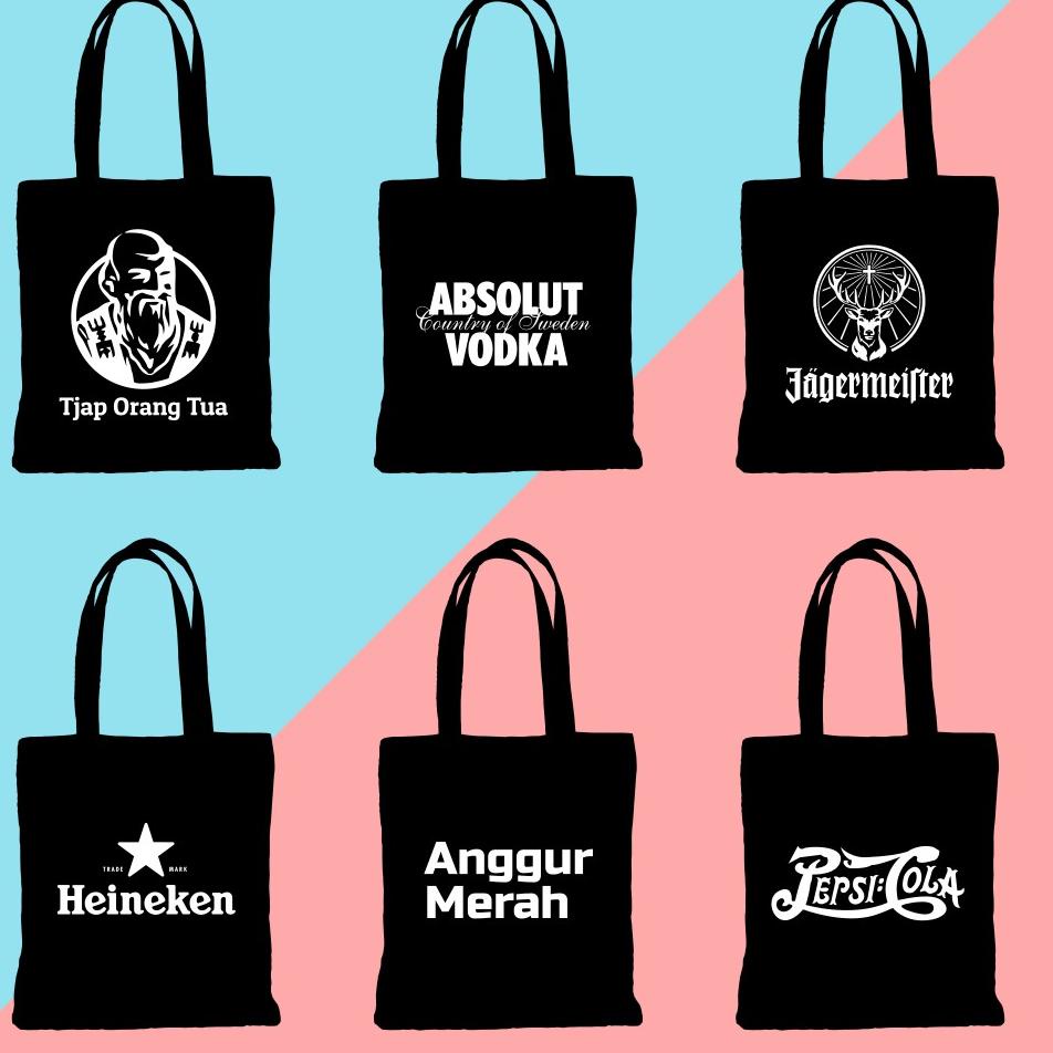 Jual Marcleon Tote Bag Drinks Collection Totebag Orang Tua Anggur