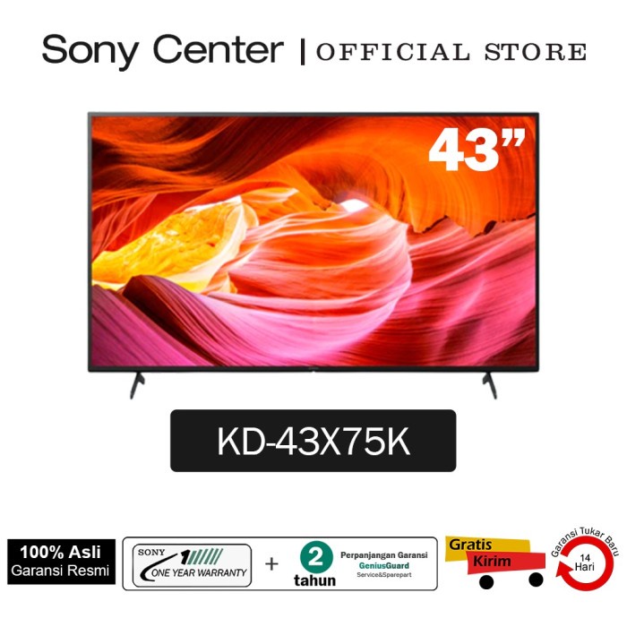 Jual Sony Bravia X75K 4K HDR Smart TV 43 Inch KD-43X75K / LED KD43X75K ...