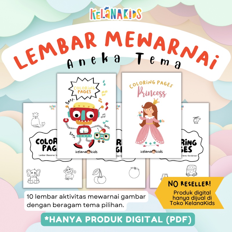 Jual Printable Worksheet Aktivitas Mewarnai Lembar Edukasi Coloring