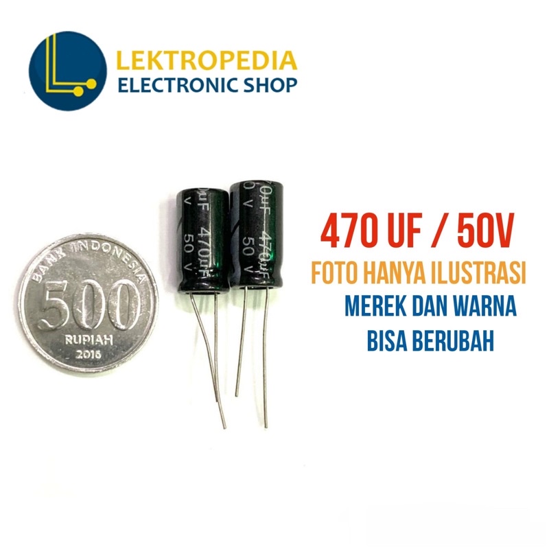 Jual Elco 470uf 50v Kapasitor 470 uf mikro 50 v volt Elko 50volt