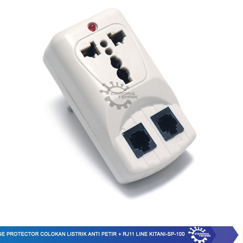 Jual jB Colokan Listrik Surge Protector Anti Petir + RJ11 Line Kitani