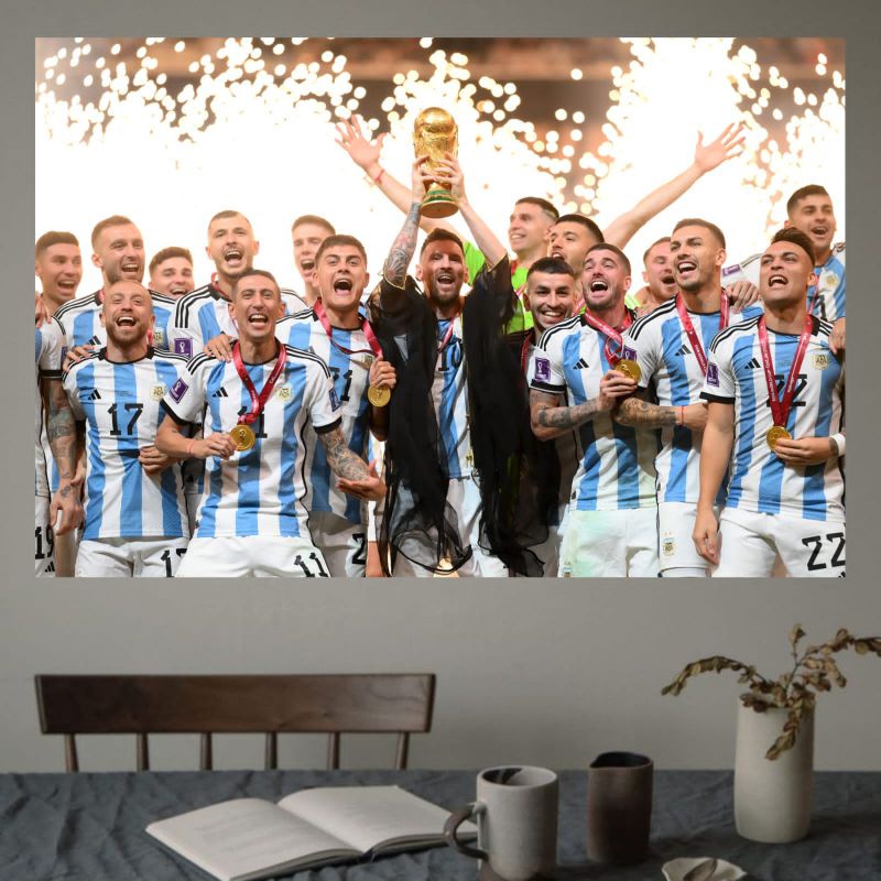 Jual Poster Dinding Timnas Argentina Juara Piala Dunia 2022 Poster