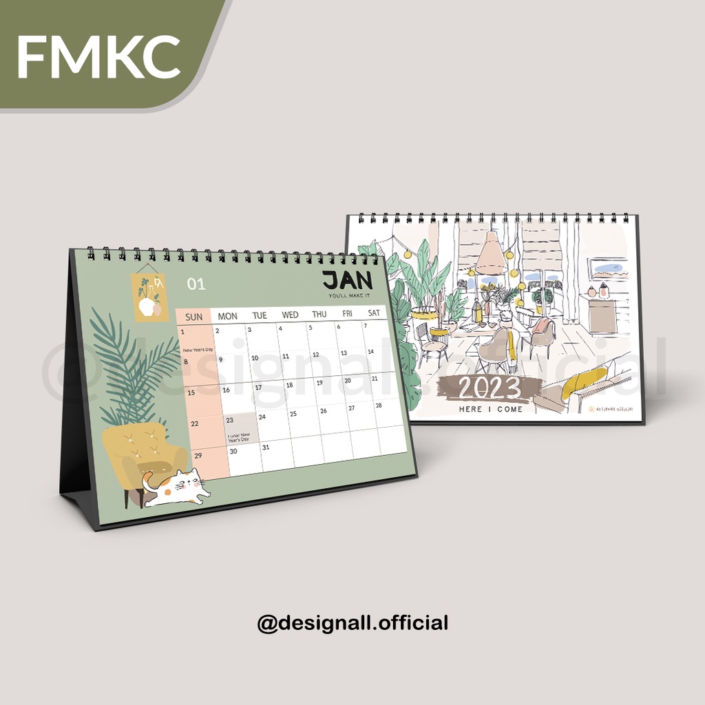 Jual Designall Kalender Meja Kalender Duduk Aesthetic Tahun 2023 Spiral Fmkc Shopee Indonesia 