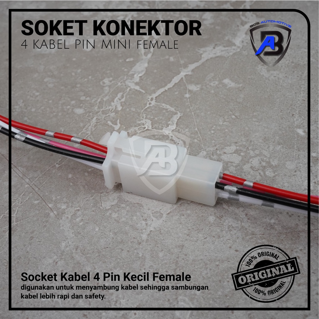 Jual Soket Sambung Pin Kecil Mini Socket Kabel Konektor Mobil Motor