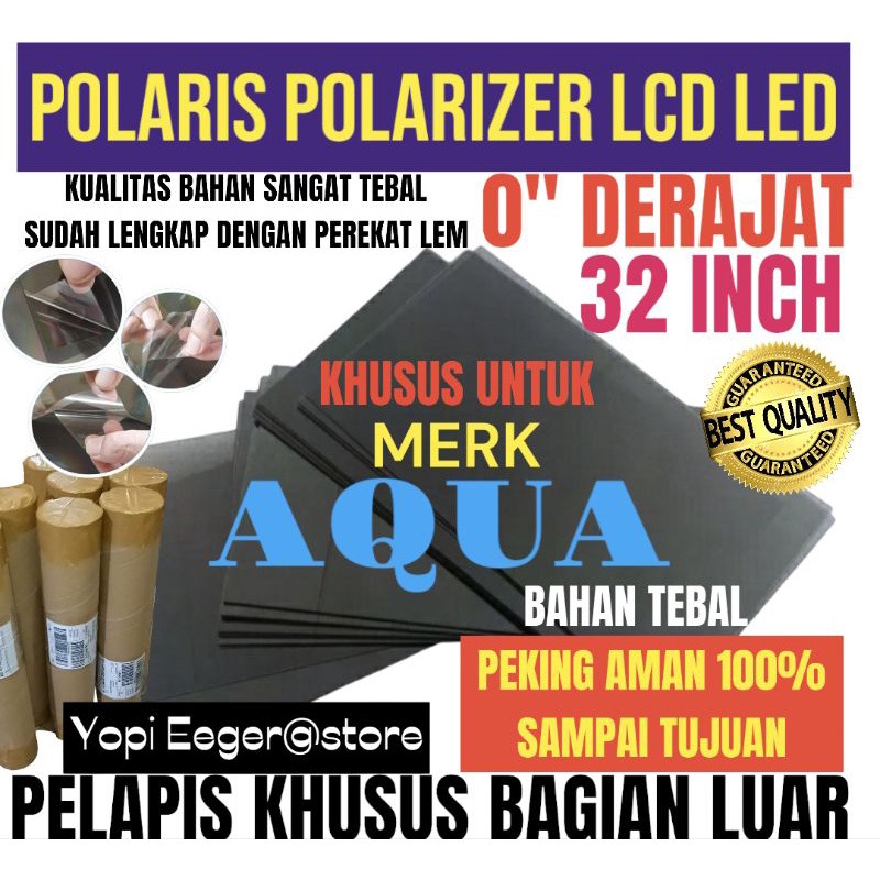 Jual POLARIS POLARIZER LCD LED AQUA 32" INCH 0" DERAJAT PELAPIS PLASTIK ...