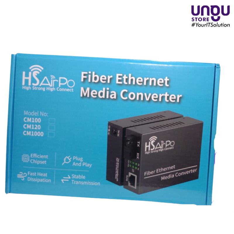 Jual HsAirpo CM100 Media Converter Fiber Optic HTB CM100 With POE 10 ...