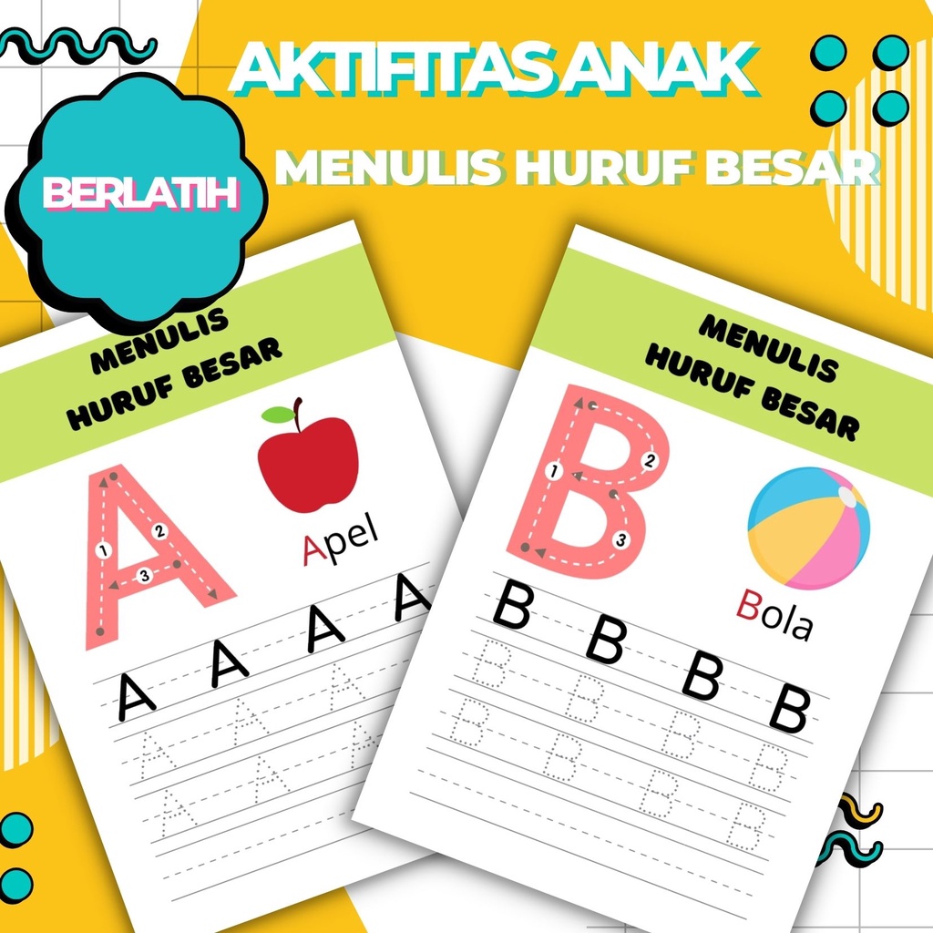 Jual Aktifitas Anak Belajar Menulis Huruf Besar / Menulis Huruf Besar ...