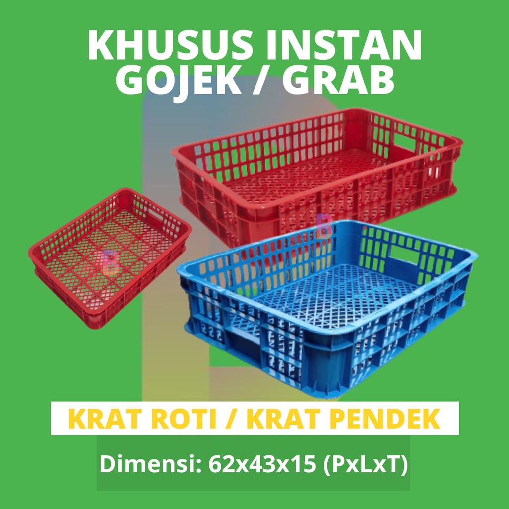 Jual KRAT ROTI PLASTIK / KRAT INDUSTRI PENDEK / KRAT PENDEK PLASTIK ...