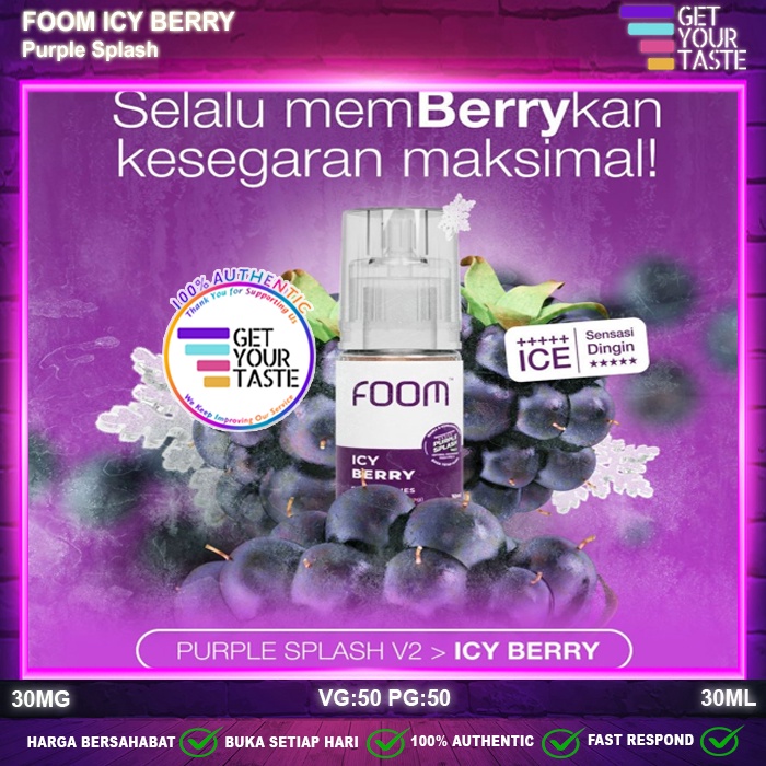 Jual Liquid Foom Purple Splash 30ML Frost Berry Fruity Series By FOOM Lab Shopee Indonesia