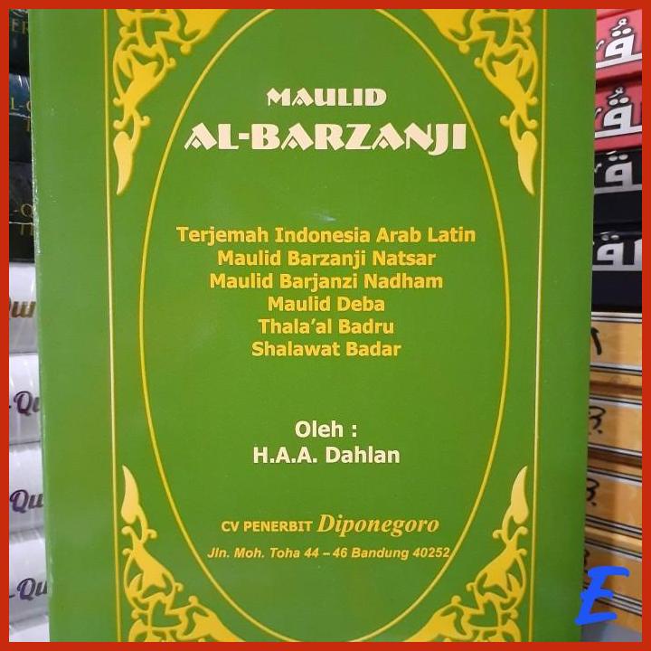 Jual BUKU MAULID AL BARZANJI TERJEMAH ARAB LATIN HAA DAHLAN DIPONEGORO ...