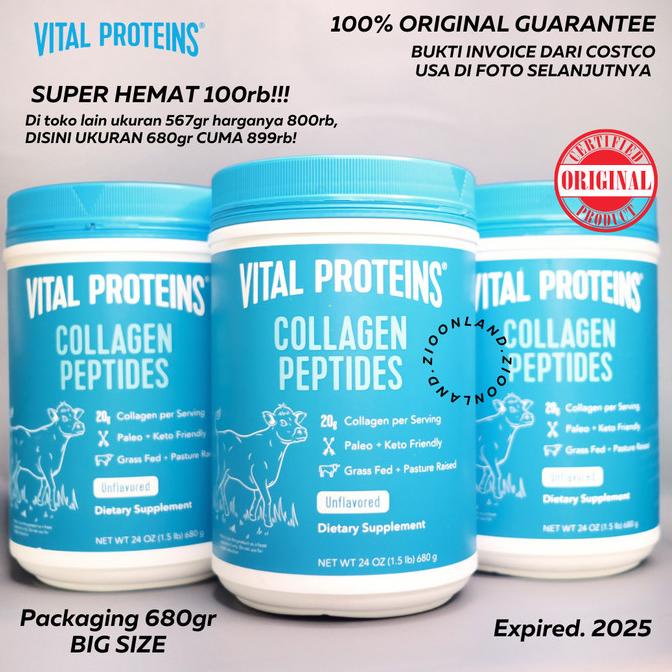 Jual [COD] Vital Proteins Collagen Peptides Unflavore, 24 OZ (1.5 lb ...
