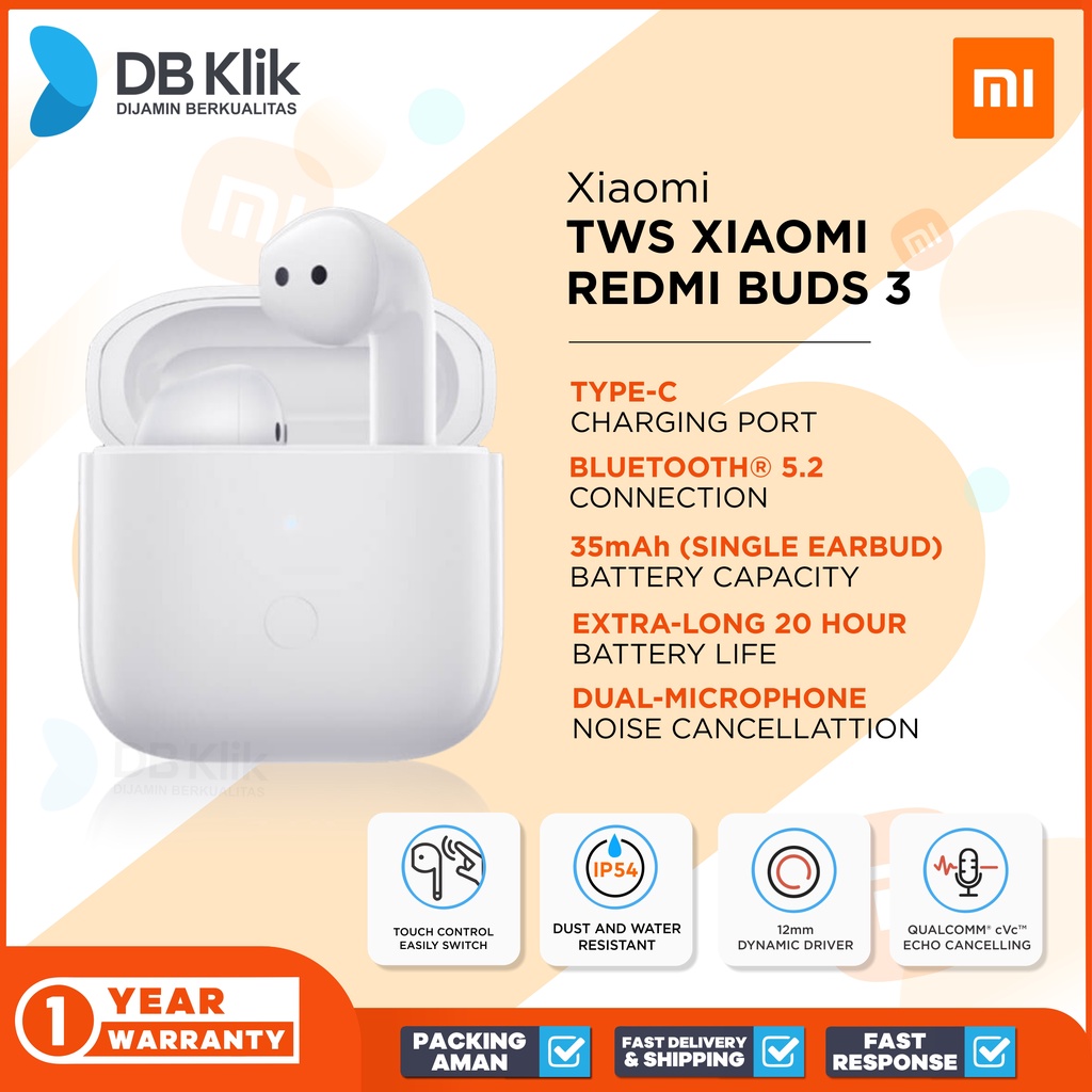 Jual TWS Xiaomi Redmi Buds 3 ( Xiaomi MI Redmi Buds 3 TWS Earphone ...
