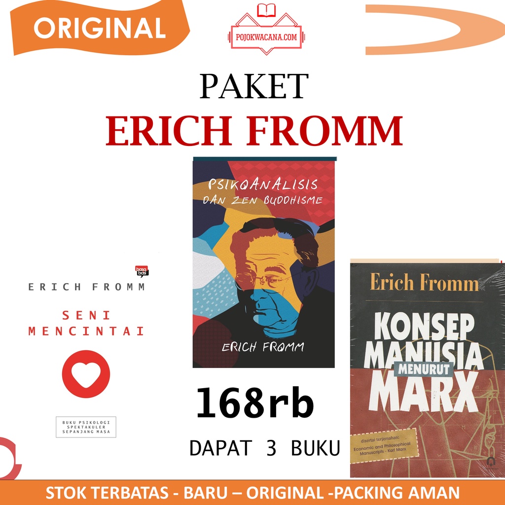 Jual Paket 3 Buku Erich Fromm - Seni Mencintai (The Art Of Loving ...