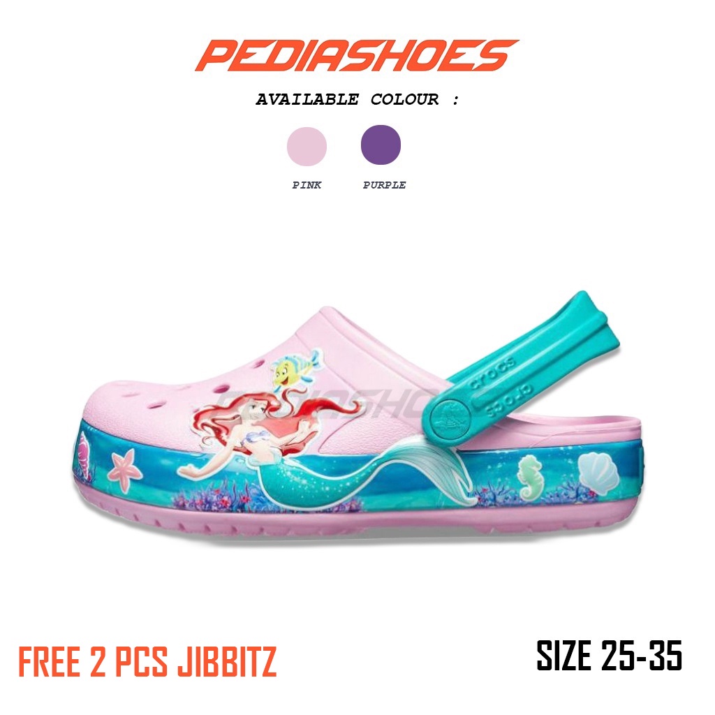 Jual Crocs Fun Lab Ariel Mermaid Kids Crocs Anak Perempuan Sandal Anak ...