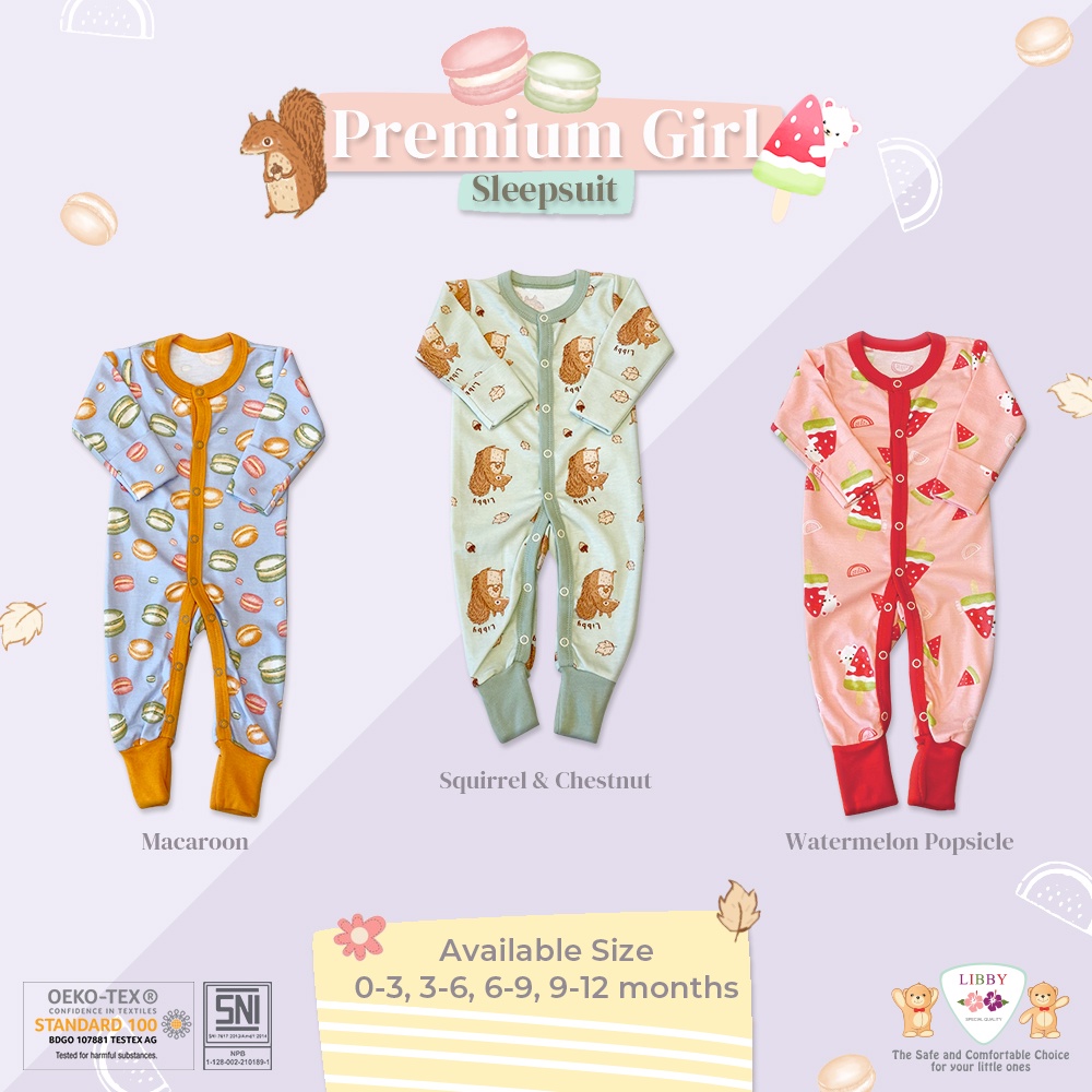 Jual Libby Baby Premium Sleepsuit Motif Girl Piyama Bayi (1pc/pack ...
