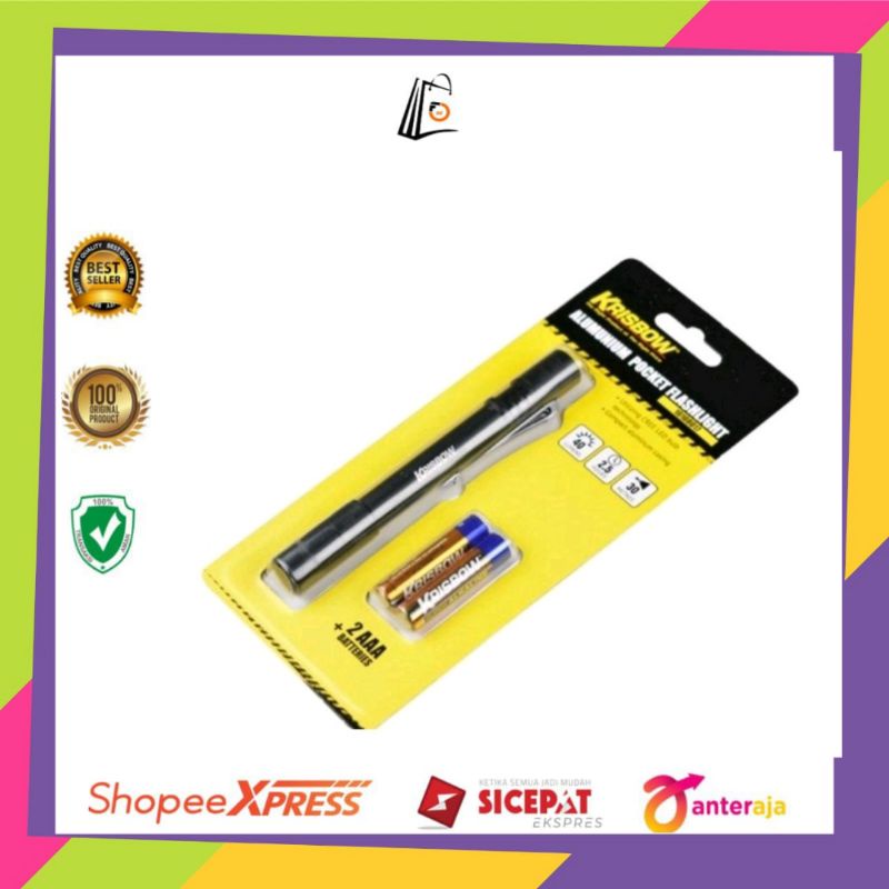 Jual Krisbow Senter Cree Led Mini Aluminium 40 Lm 2Xaaa | Shopee Indonesia