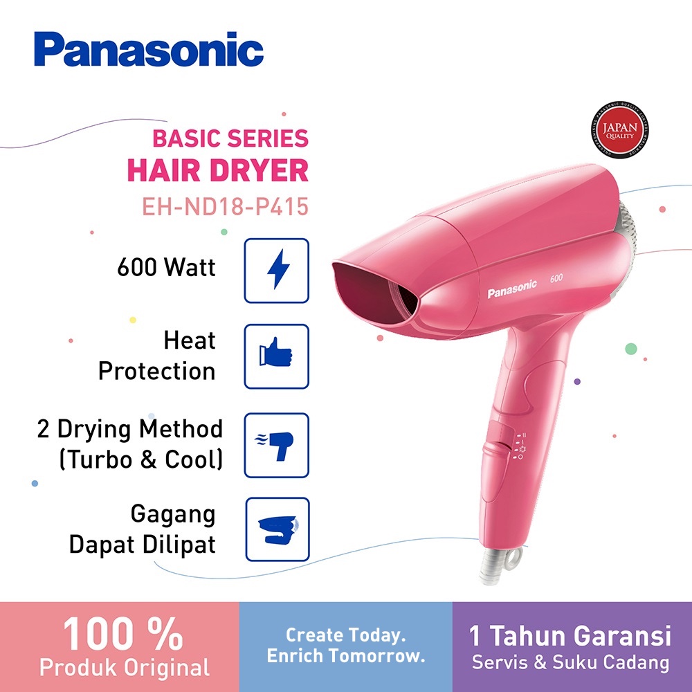 Jual Panasonic Eh Nd18 P415 Hair Dryer Basic Series 2 Drying Method 600 W Pink Shopee 6623