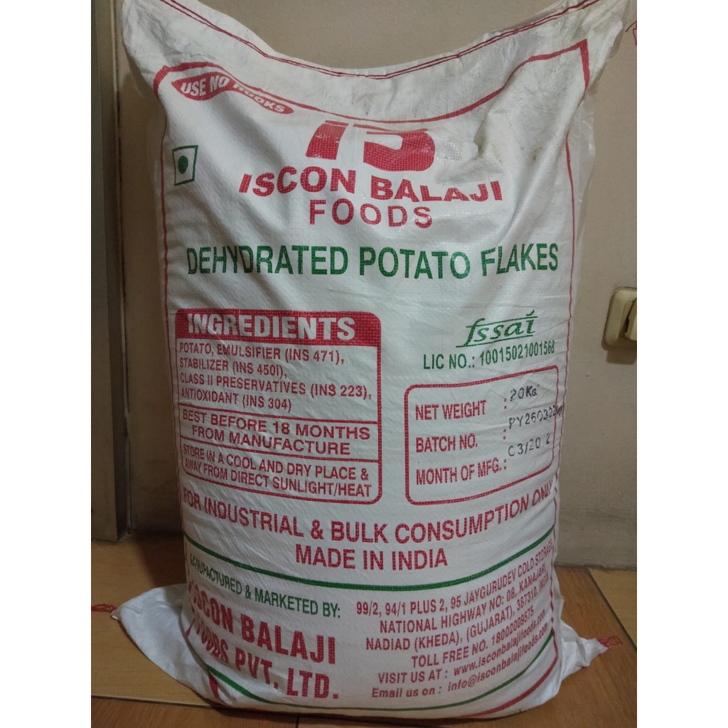 Jual Iscon Balaji Potato Flakes / Serpihan Tepung Kentang 1Bag 20kg ...