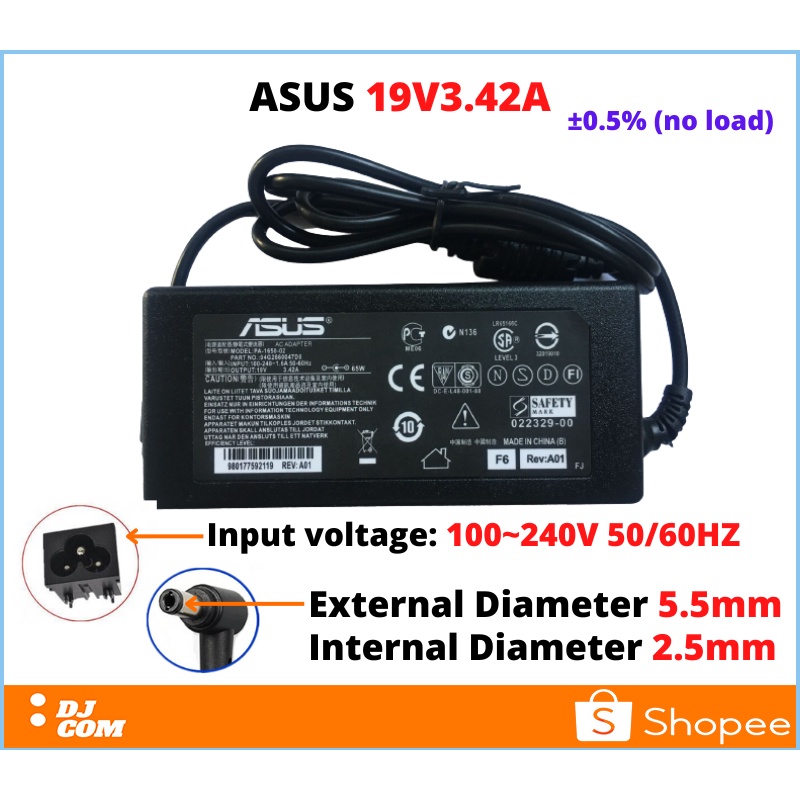 Jual Adaptor Charger Laptop ASUS 19V-3.42A | Shopee Indonesia