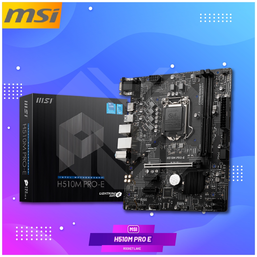Jual MSI H510M PRO E Intel LGA1200 H510 DDR4 Rocket Lake Motherboard ...