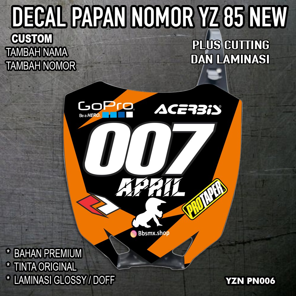 Jual DECAL PAPAN NOMOR YZ 85 NEW | Shopee Indonesia