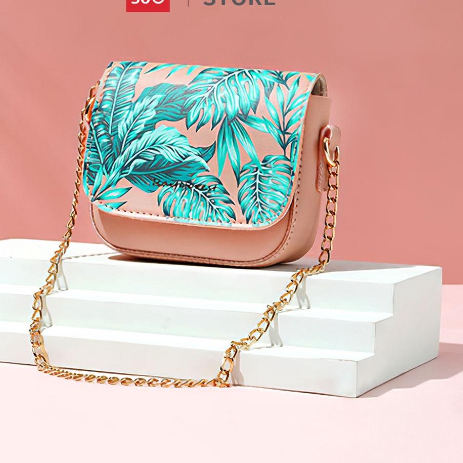 Jual Star Seller MINISO Tas Selempang Wanita Hutan Hujan Kain Kecil Tas