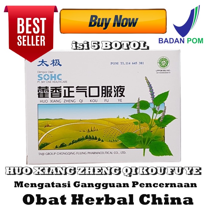 Jual HUO XIANG ZHENG QI KOU FU YE TAIJI SOHC 5 BOTOL BPOM Mengatasi ...