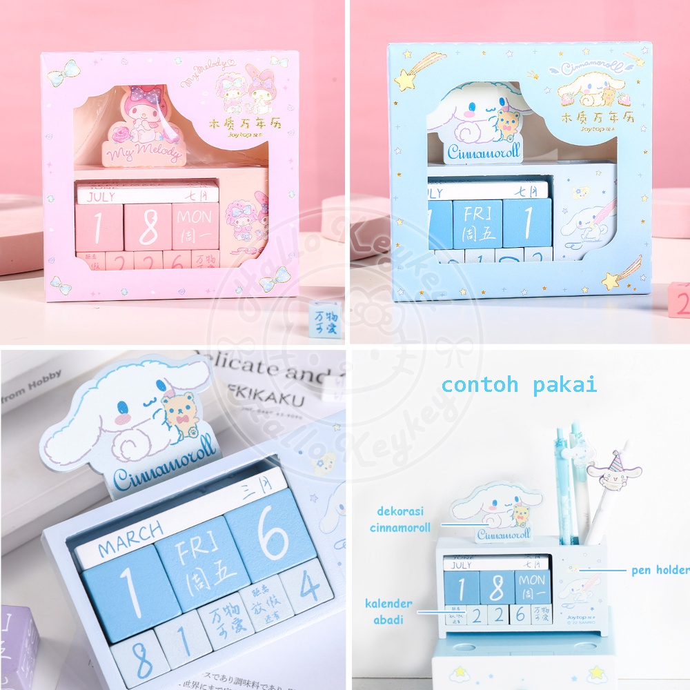 Jual kalender tanggalan kayu abadi melody cinnamoroll original sanrio