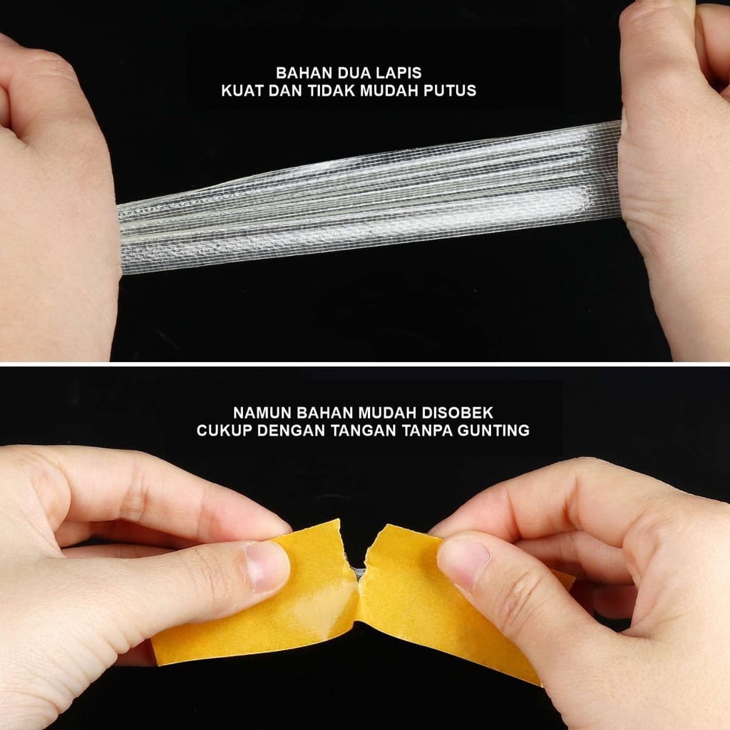 Jual Double Tape Kuning Super Kuat Tahan Air Isolasi Dua Sisi Cuaca ...