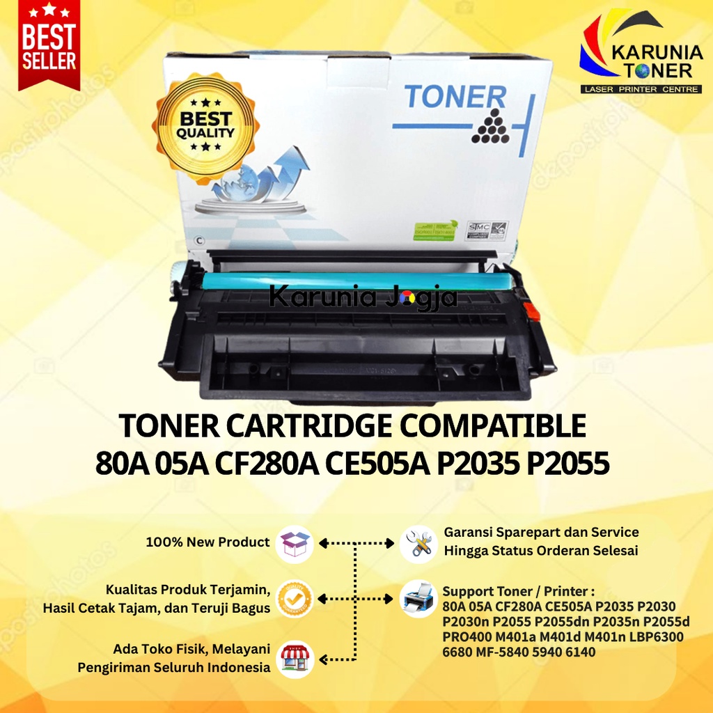 Jual Toner Cartridge Compatible 05A 80A CE505A CF280A Laserjet Pro400 ...