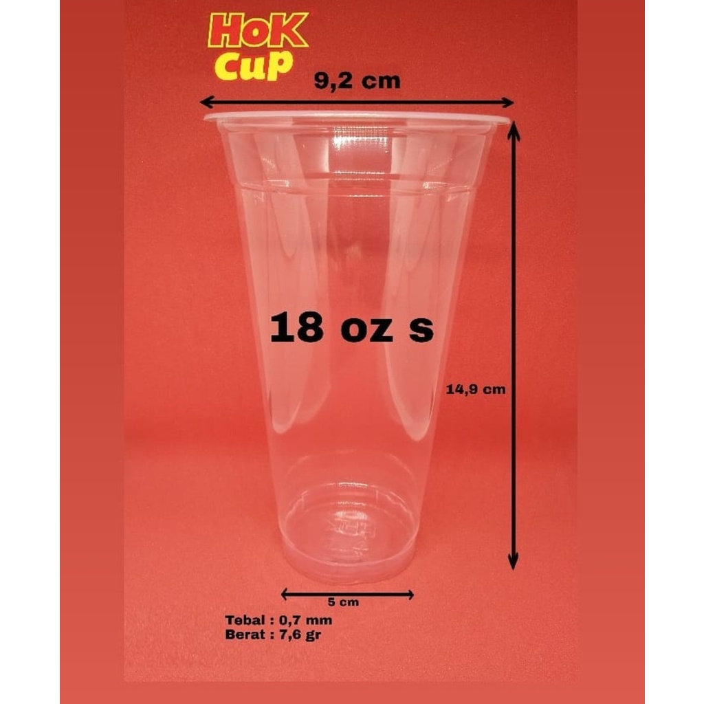 Jual Gelas Plastik 18 Oz Slim Datar Murah Cup Plastik 18 Oz Hok Isi 25 Pc Shopee Indonesia 1305