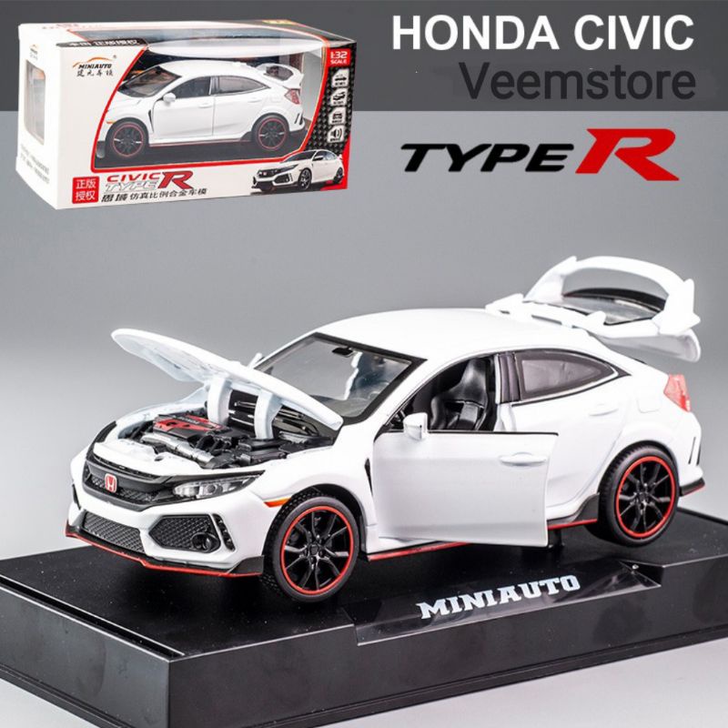 Modèle Réduit Honda Civic Type R 1:32 Avec Sons Et Lumières - Voiture Die-cast Pour Enfants