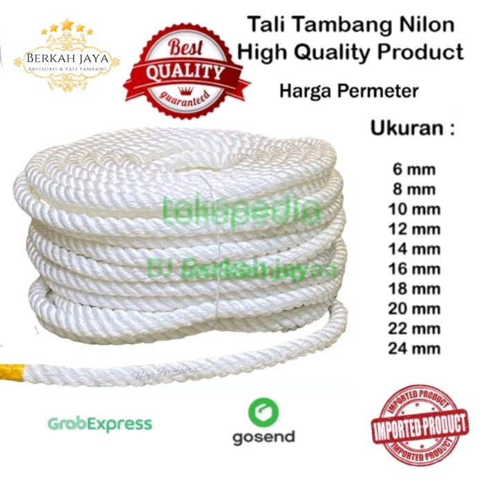 Jual Tali Tambang Besar 18mm 20mm Nilon Nylon Tampar Dadung PP PE ...