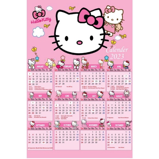 Jual kalender dinding 2023 hello kitty Shopee Indonesia