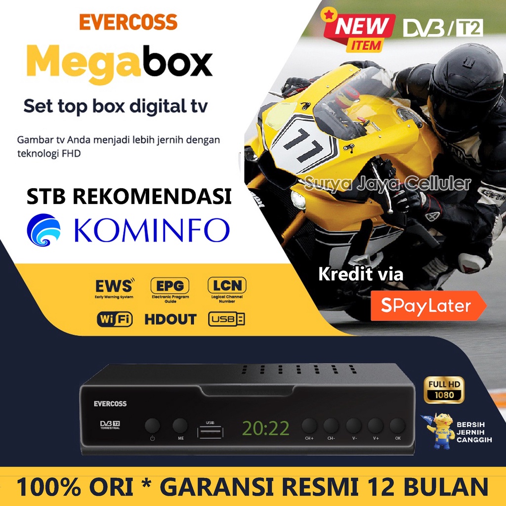 Jual STB Evercoss Set Top Box TV Digital Rekomendasi Kominfo 2023