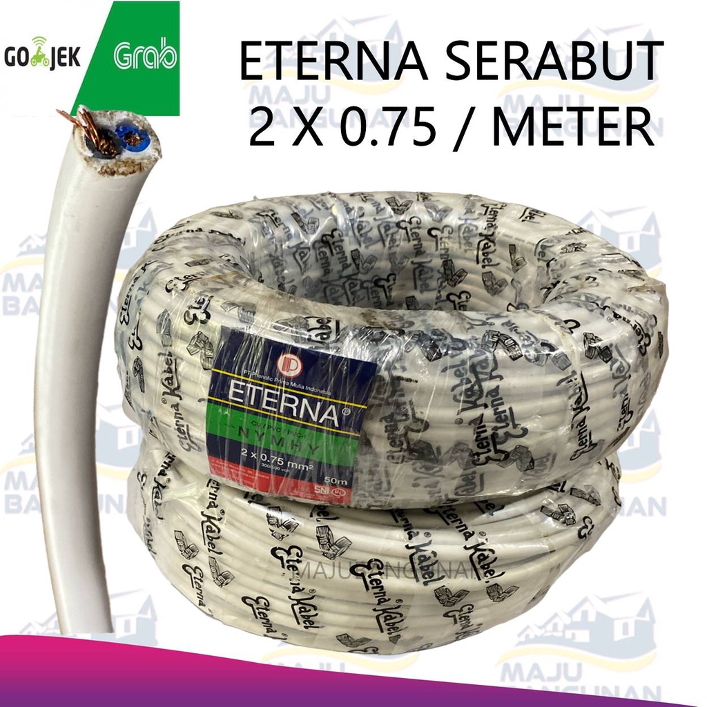 Jual Kabel Serabut Eterna 2x0 75 Nymhy Putih Kabel Eterna Serabut 2x0