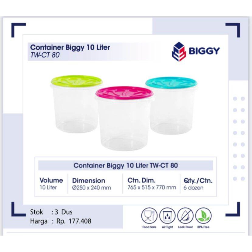 Jual Container biggy, contaiber kerupuk,wadah kerupuk ukuran sedang 10L ...