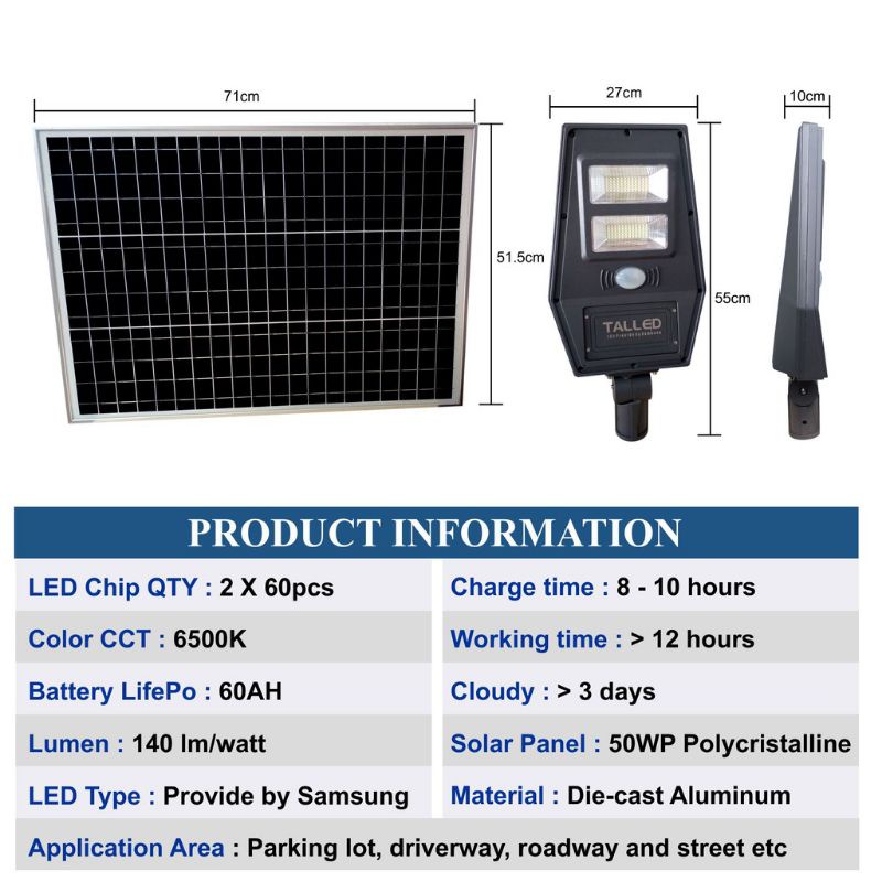 Jual Lampu jalan solar cell pju tenaga surya led by Samsung Garansi 2 ...