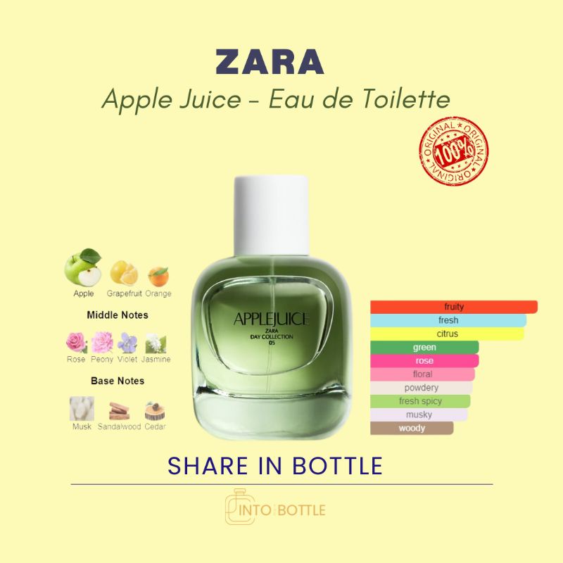 Jual ZARA APPLE JUICE Eau de Toilette Decant Share in Bottle Vial Travel Size [ORIGINAL100