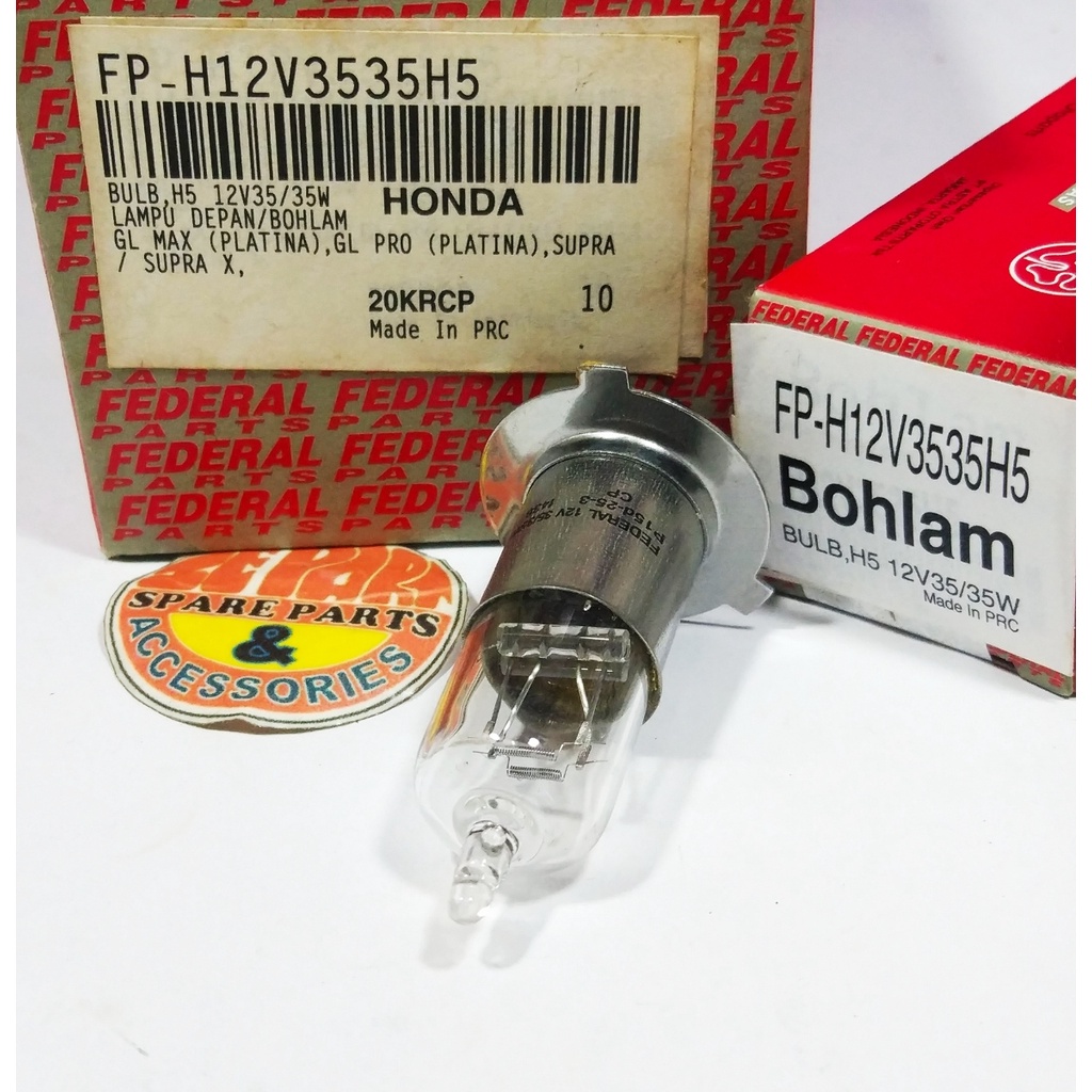 Jual Bohlam Lampu Depan Halogen V W Gl Pro Cb Supra Kaki Federal