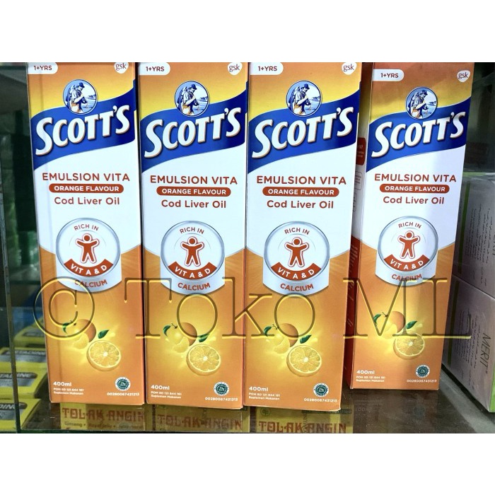 Jual Minyak ikan scott emulsion rasa jeruk 400 ml | Shopee Indonesia