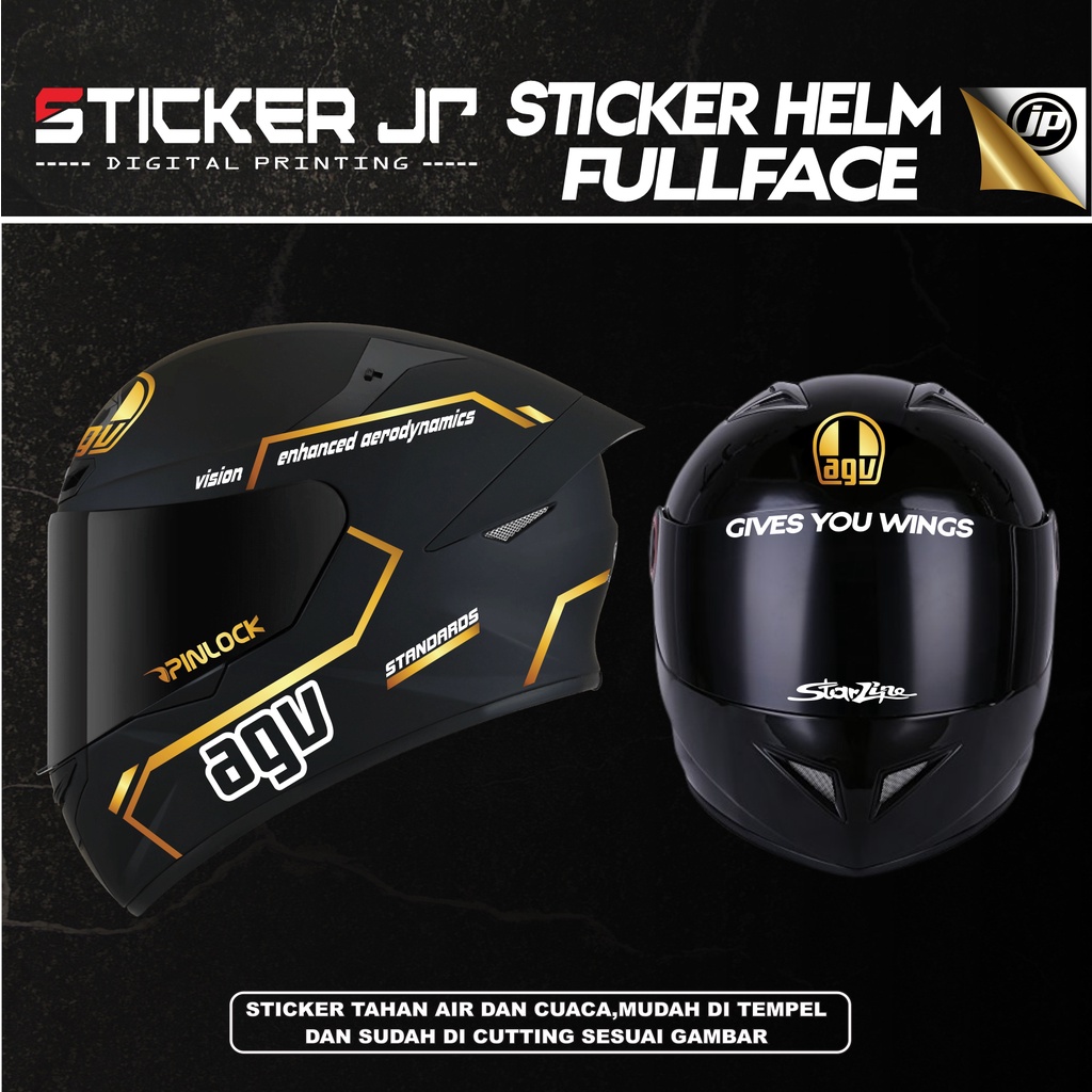 Jual Stiker Helm Full Face - Cutting Sticker helem FullFace Agv Bahan ...