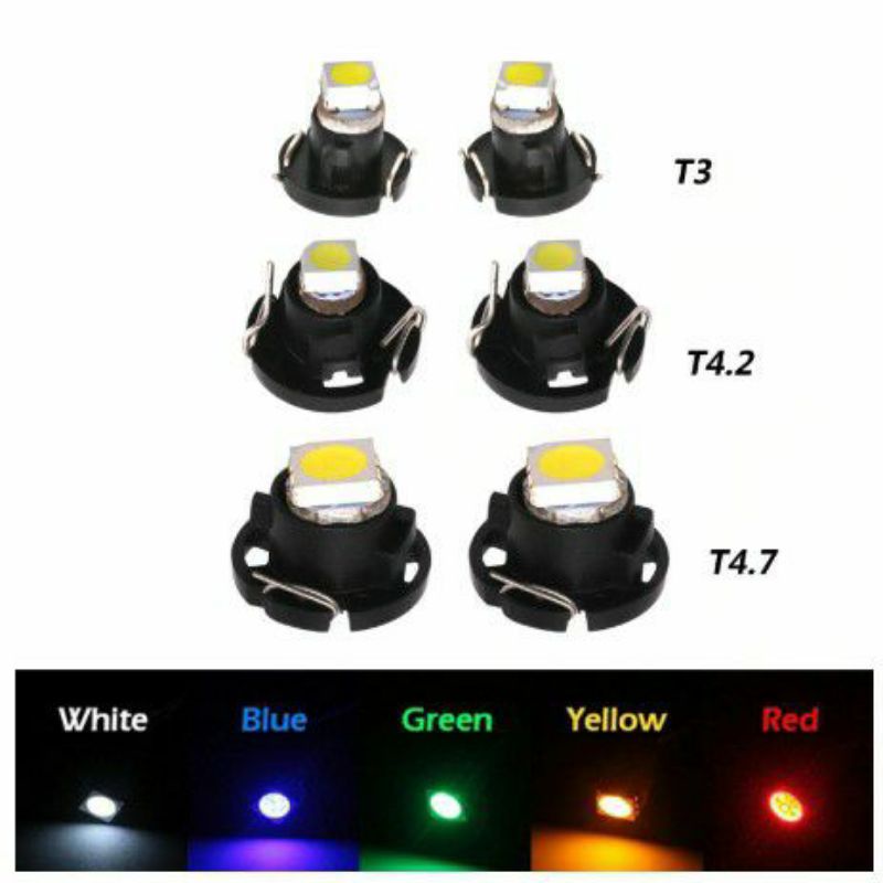 Qasim 10x T4.2 LED COB Lampadine 1SMD Bianco Per Auto Luce Cruscotto Strumento Tachimetro Pannello DC 12V - Foto 3