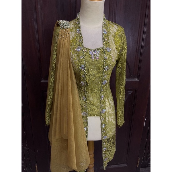 Jual Po Kebaya Kutu Baru Payet Sworosky Mutiara Selendang Shopee Indonesia