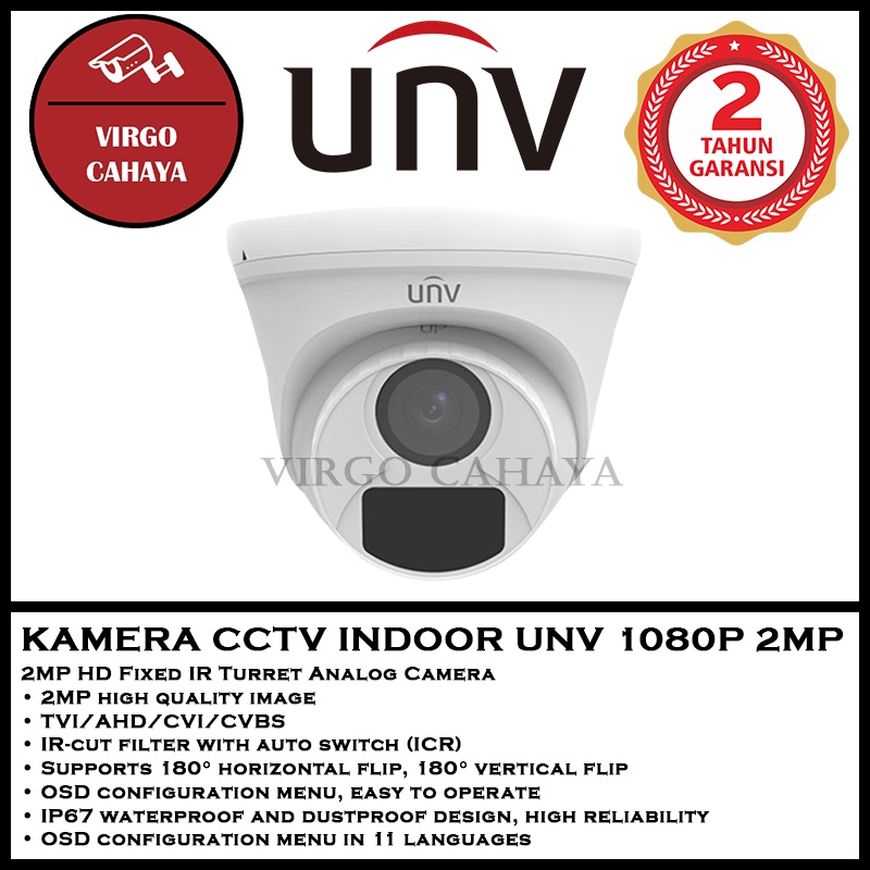 Camera Cctv UNIVIEW Full HD 2MP 1080P Infra Red UNV Indoor-Outdoor