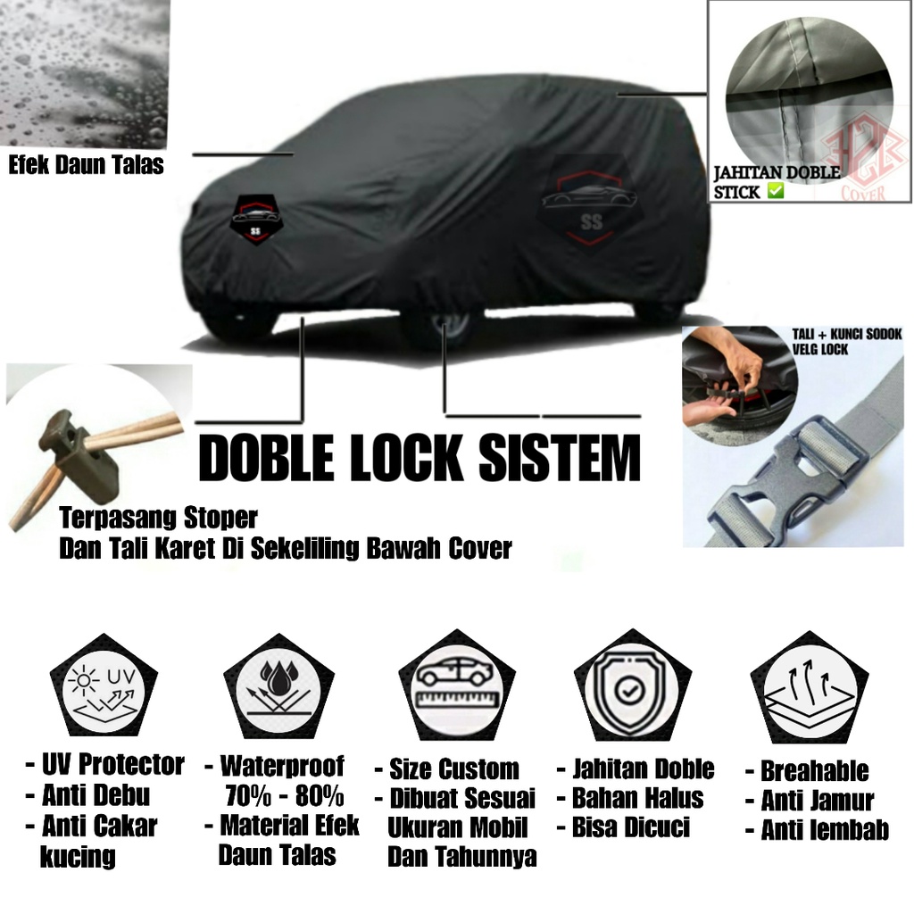 sarung Selimut Cover Body Mobil Jazz Brio Agya Ayla Yaris Mazda2,UV Protection-Waterproof-Premium