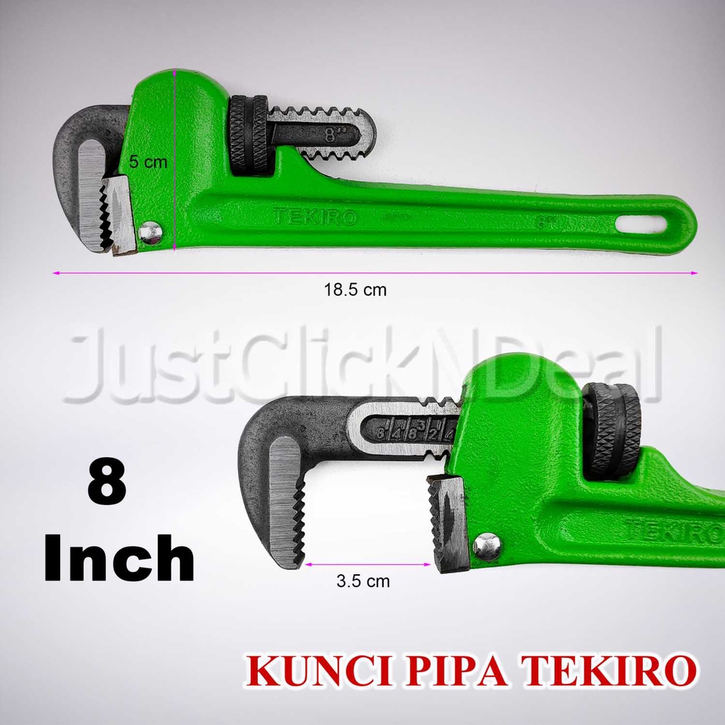 Jual Tekiro Kunci Pipa Besi 8 Inch Pipe Wrench Kran Ledeng Wastafel ...