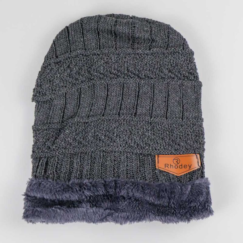 Jual Rhodey Topi Kupluk Rajut Pria Wanita Poliester Winter Beanie Hat