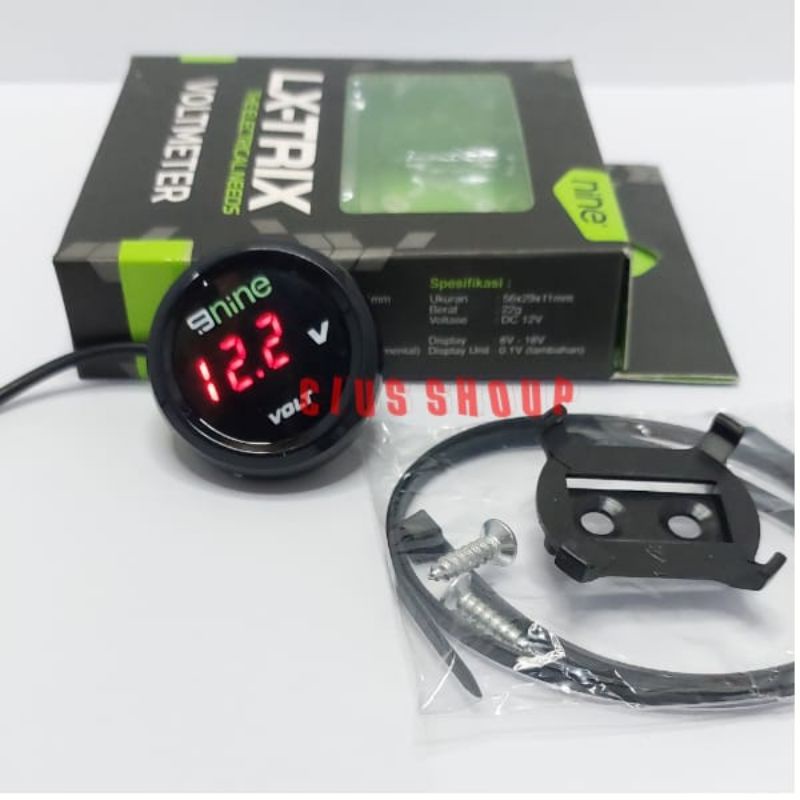 Jual VOLMETER LED NINE KOTAK DAN BULAT 12V DIGITAL LED WATERPROOF UNTUK ...