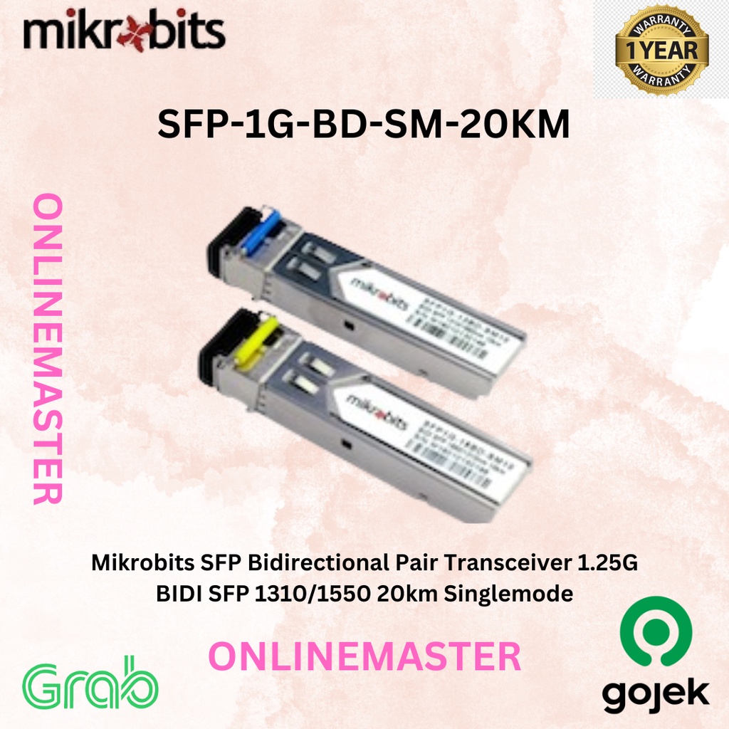 Jual Mikrobits SFP Transceiver SFP-1G-BD-SM-20KM | Shopee Indonesia